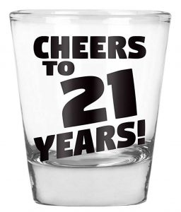 21st birthday shot glass